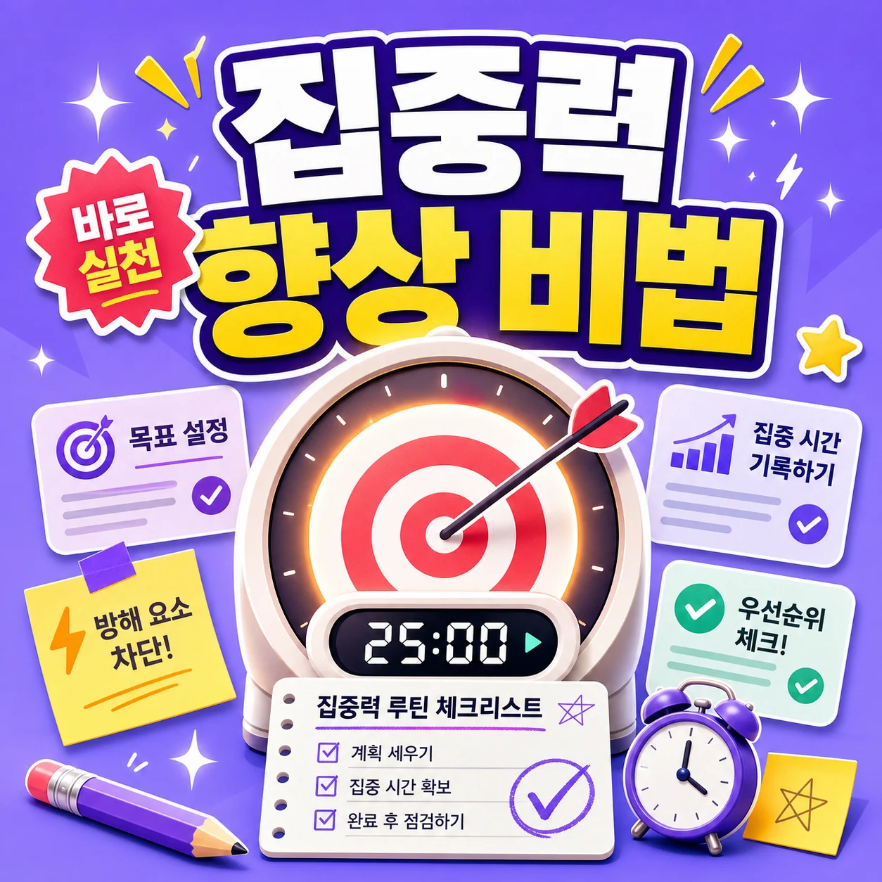 집중력 높이는 법: 바로 실천하는 집중력 향상 방법 썸네일