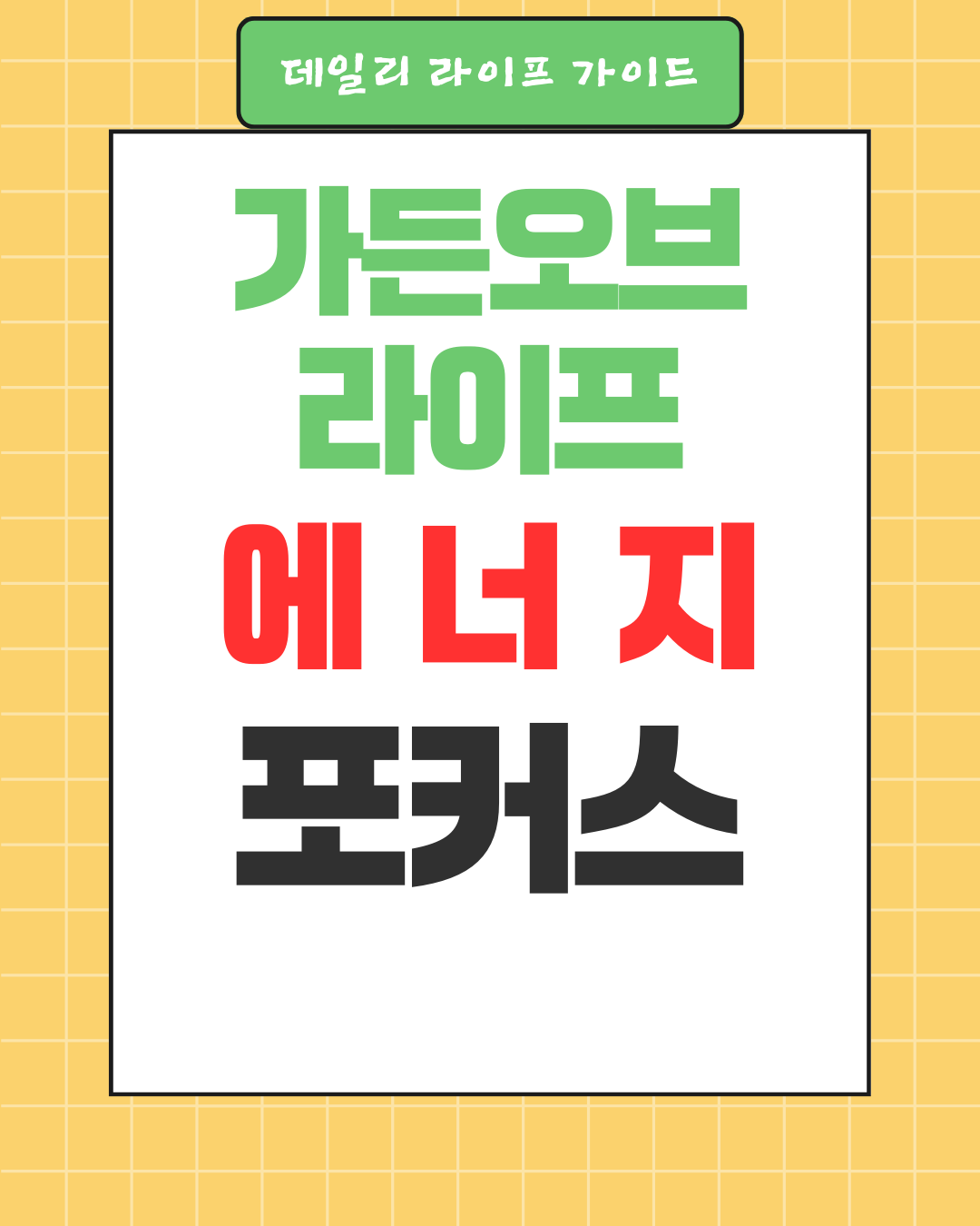 가든오브라이프 에너지포커스 성분및효능