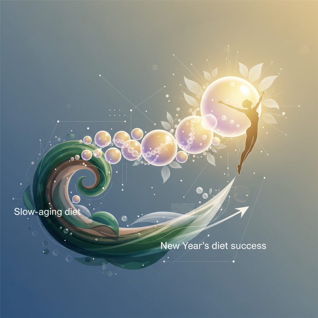 在新的一年里，通过慢速衰老饮食法成功控制饮食，对抗衰老。