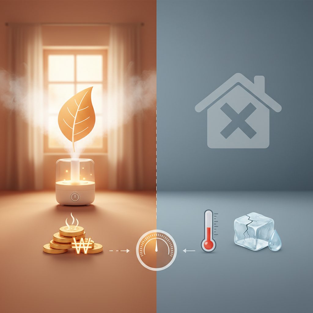 난방비 10만원 아끼는 가습기 효과와 외출모드 주의점