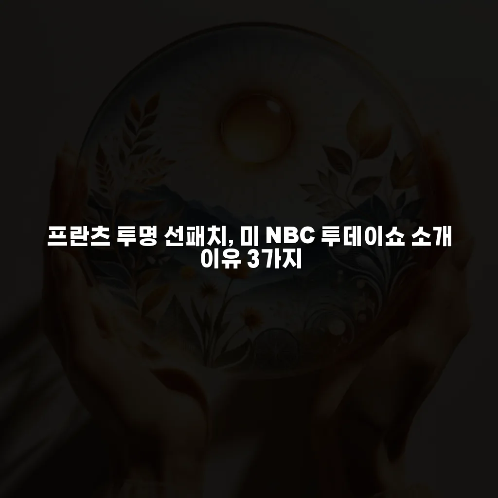 프란츠 투명 선패치, 미 NBC 투데이쇼 소개 이유 3가지