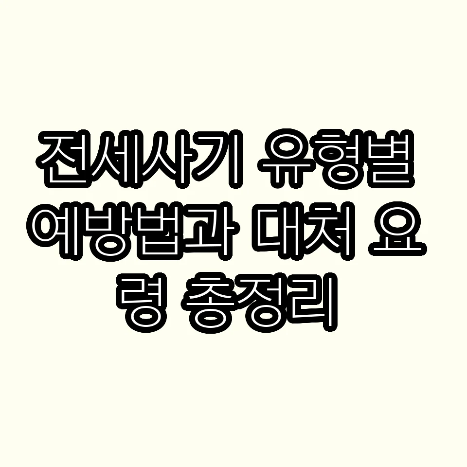 전세사기 유형별 예방법과 대처 요령 총정리 썸네일
