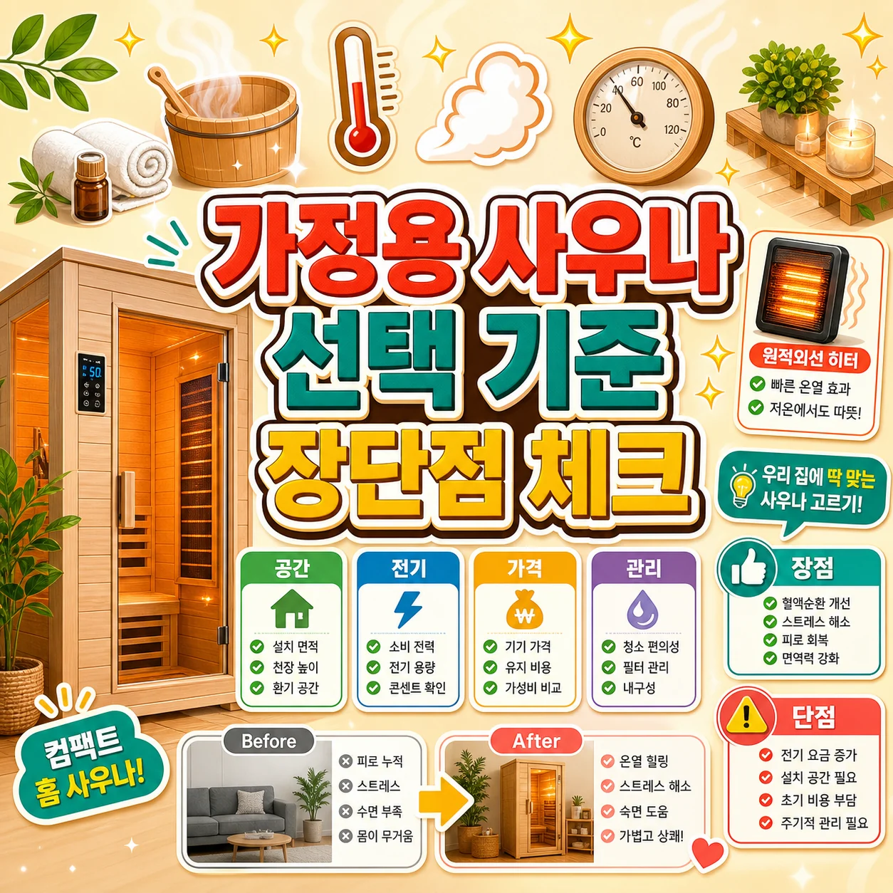 가정용 사우나 선택 기준과 장단점 썸네일