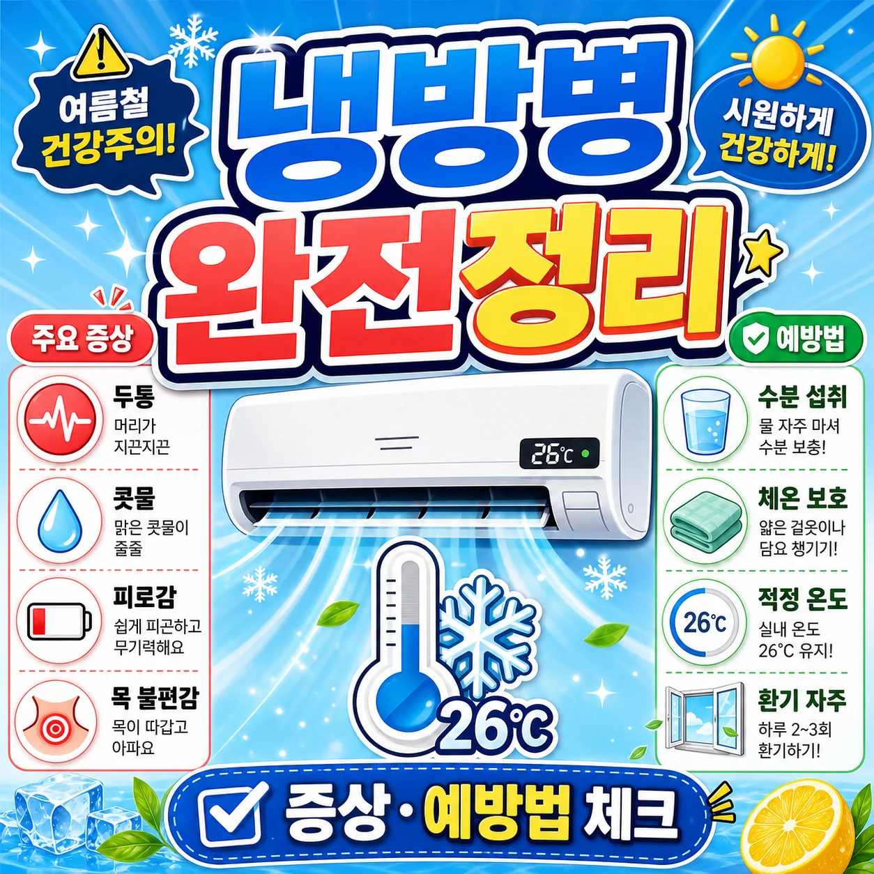 냉방병 증상과 예방법 한눈에 정리 썸네일