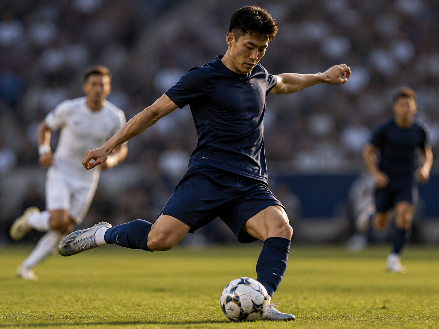 A scene showing Son Heung-min scoring against Vancouver and his record of scoring in 4 consecutive MLS matches and 5 consecutive official matches.