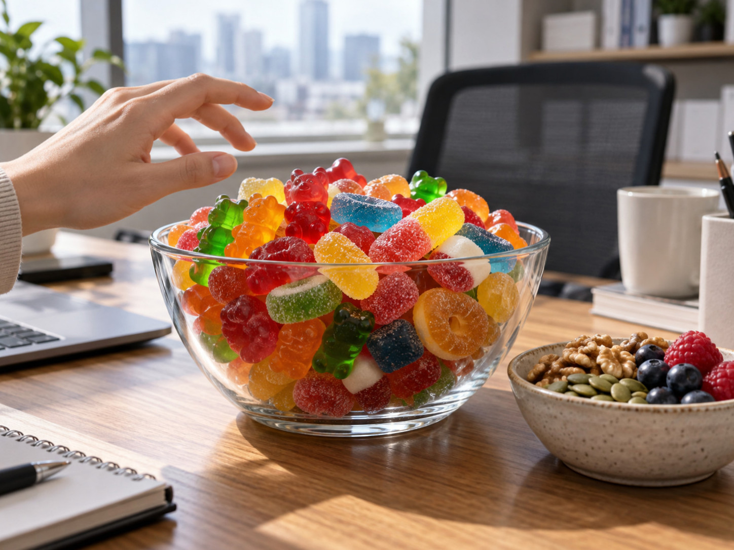 Colorful candies and jellies being cited as a potential cause of intestinal inflammation