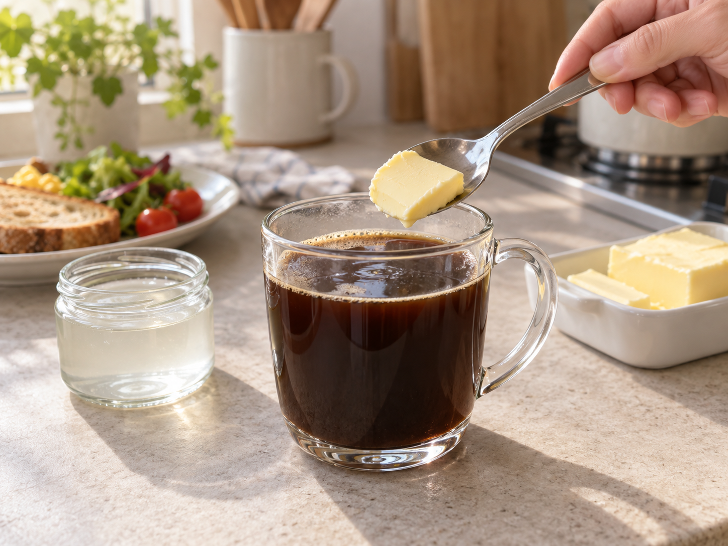 Periksa apakah Bulletproof Coffee hanya menambah lemak pada makanan Anda. Gambar terkait