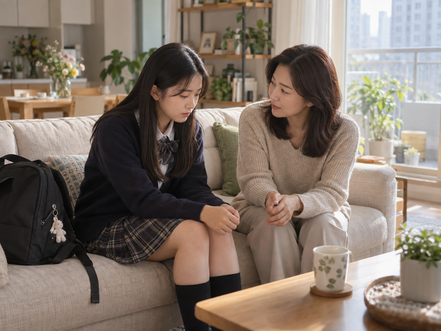 아이의 불안한 감정은 인정하되 현실과 다른 생각에 동조하지 않고 차분히 대화하는 부모