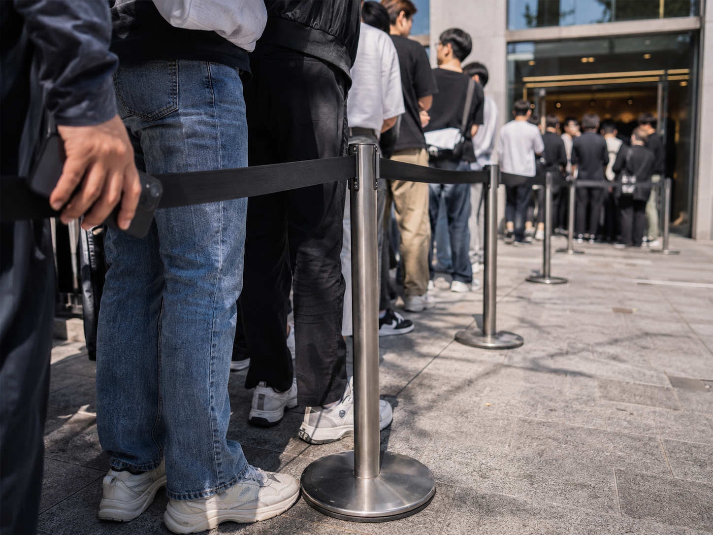 The scene at the Chipotle Gangnam branch opening day: a zigzag line of about 30 people remained in front of the store even after waiting from 11:30 AM to 12:35 PM.