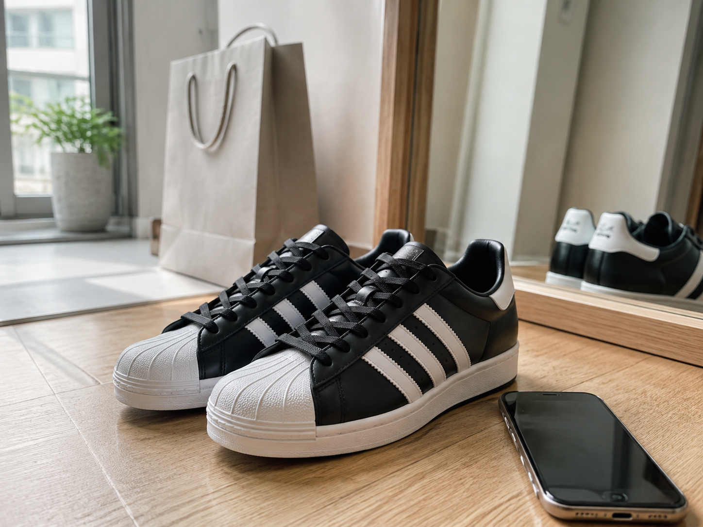 Adidas Superstar 2 Black and White sneakers introduced at around 149,000 won as of March