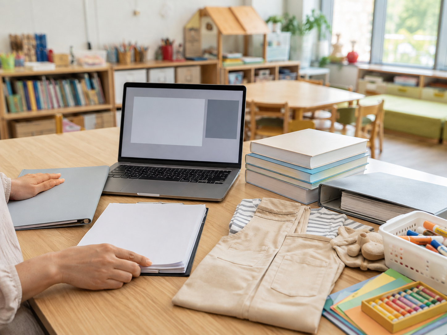 Table image comparing the differences in preparation methods and recruitment utilization between online private courses and the Level 2 Childcare Teacher and Teacher Certificates.