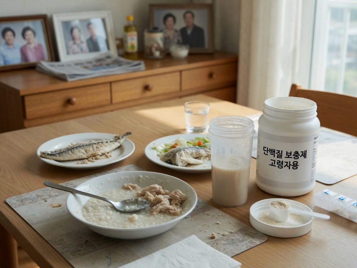 Seorang lansia dengan nafsu makan buruk minum minuman protein sebagai pengganti makanan dan khawatir akan kehilangan massa otot.
