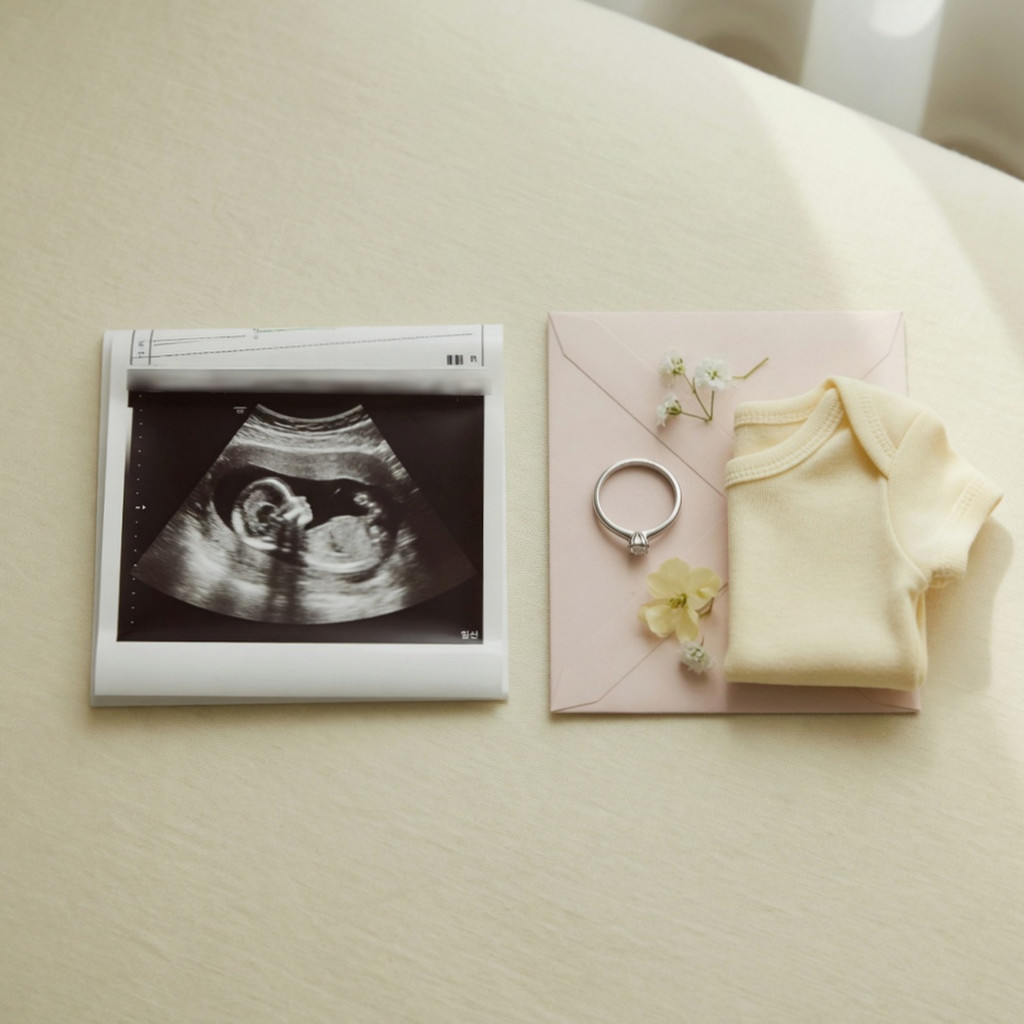 Article thumbnail image reporting the pregnancy news of announcers Bae Seong-jae and Kim Da-young