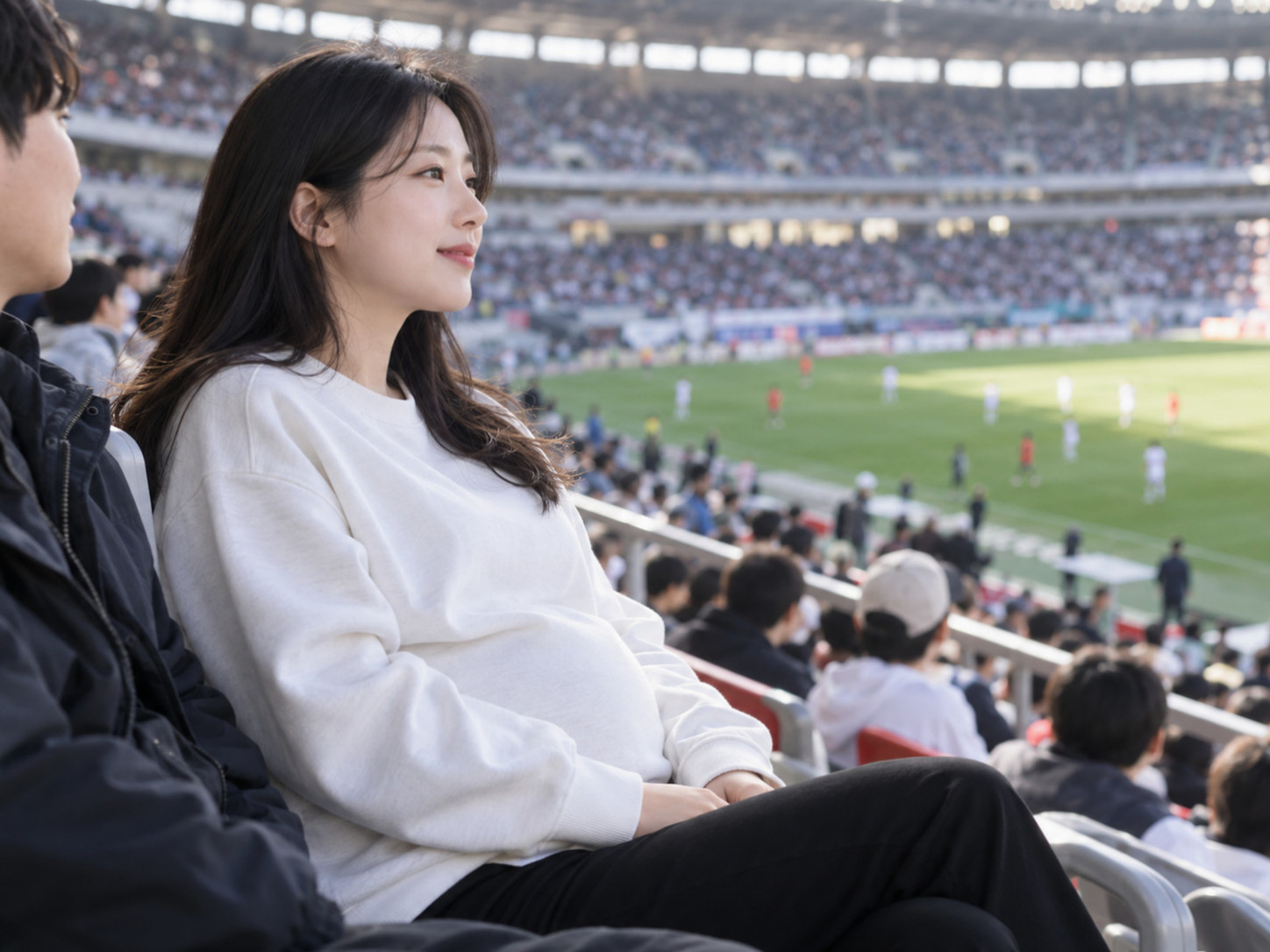 The photo of announcer Kim Da-young watching a game at the stadium, which she posted on social media, sparked rumors of her pregnancy.