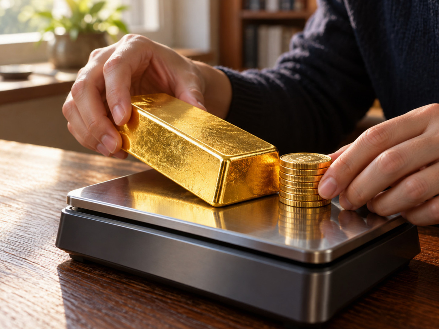 An image showing a graph of the decline in international gold prices, falling 29 percent from their peak, and daily price trends.