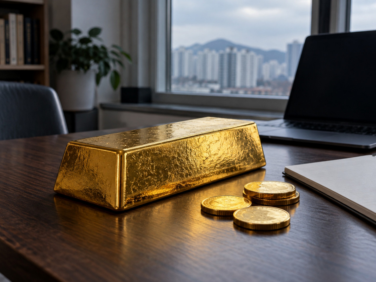 An image comparing the domestic KRX gold price per gram falling more sharply than the international market price.