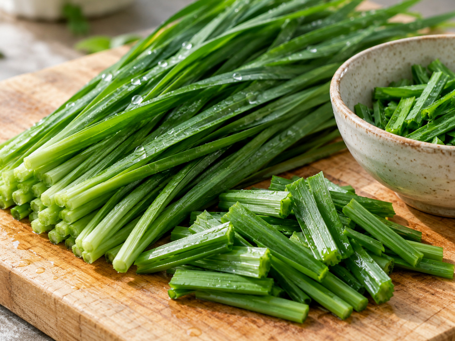 An image showing the various nutrients found in chives, such as vitamins, dietary fiber, and nitrates.